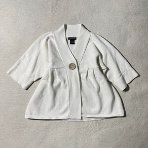 Sydney Easton Women's Medium White/Cream Baby Doll Style Cardigan